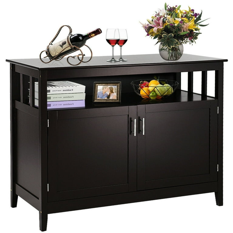 Costway modern kitchen storage cabinet buffet server table sideboard dining wood deals