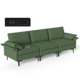 thumbnail image 1 of Costway Modern Modular Fabric 3-Seat Sofa Couch w/ Socket USB Ports & Metal Legs Green, 1 of 9