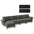 thumbnail image 1 of Costway Modern Modular L-shaped Sectional Sofa w/ Reversible Chaise & 4 USB Ports Gray, 1 of 10