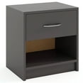 thumbnail image 1 of Costway Modern Nightstand Bedside Table with Drawer Open Storage Shelf for Small Spaces Dark Gray, 1 of 10