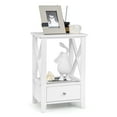 thumbnail image 1 of Costway Modern Nightstand with Bottom Drawer Storage Shelf Small Side End Table White, 1 of 10