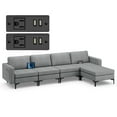 thumbnail image 1 of Costway Modular L-shaped Sectional Sofa w/ Reversible Chaise & 4 USB Ports Dark Grey, 1 of 11