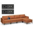 thumbnail image 1 of Costway Modular L-shaped Sectional Sofa w/ Reversible Chaise & 4 USB Ports Orange, 1 of 11