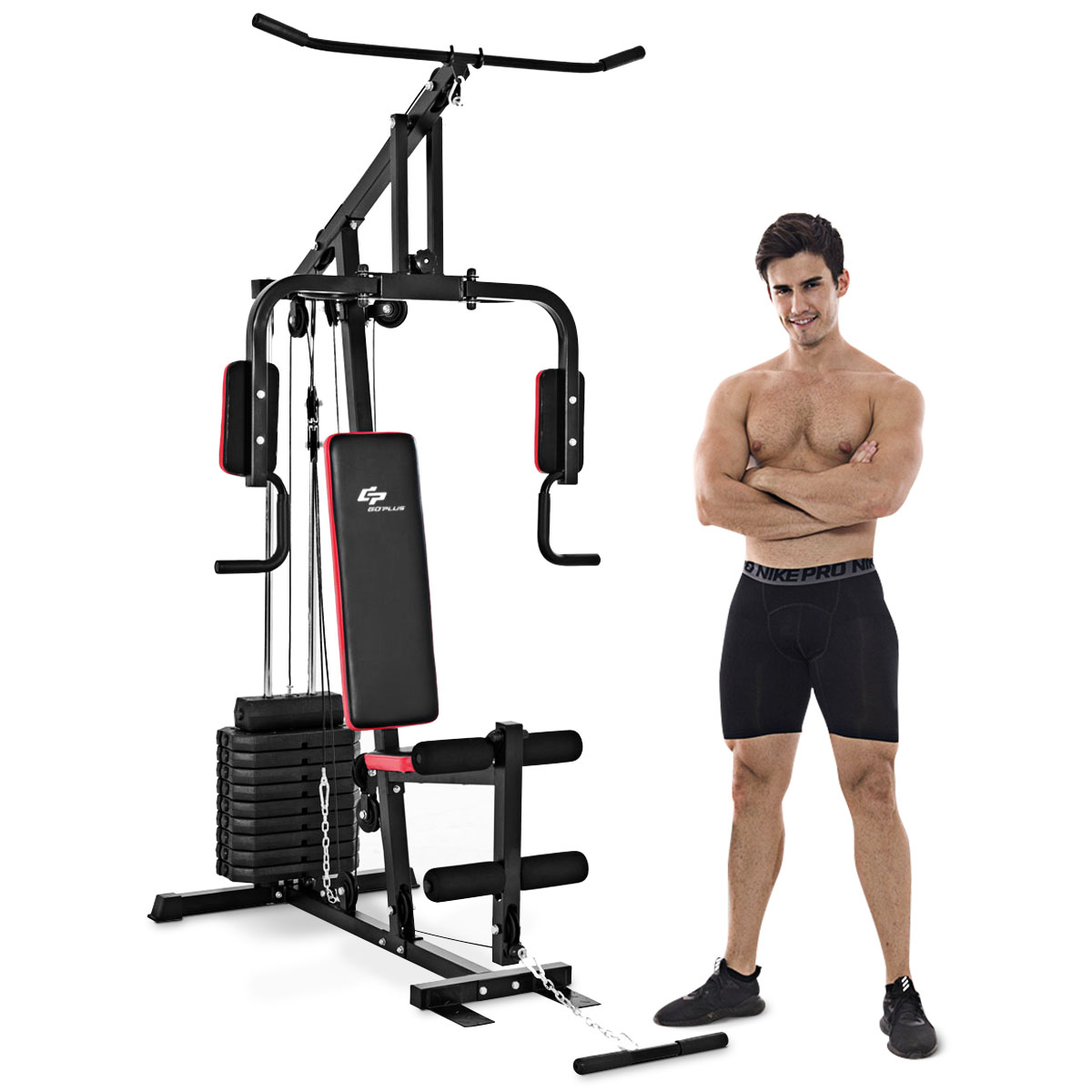 Costway Multifunction Cross Trainer Workout Machine Strength Training Fitness Exercise - image 1 of 9