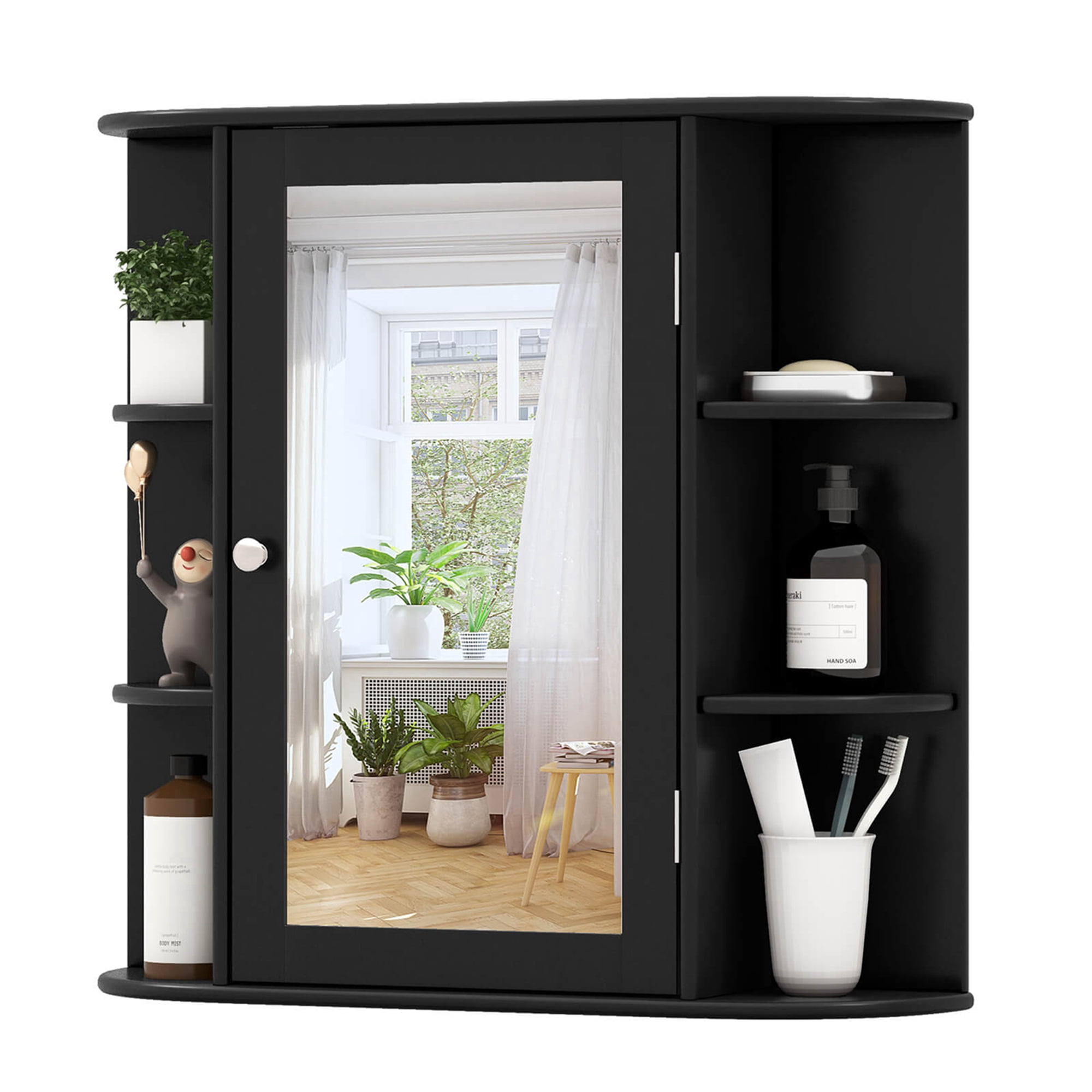 Gallery Detail: Costway Multipurpose Mount Wall Surface Bathroom Storage Cabinet Mirror