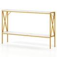 thumbnail image 1 of Costway Narrow Console Table 2-Tier Entryway Table with Storage 2 Support Bars Sofa Table White, 1 of 10