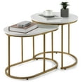 thumbnail image 1 of Costway Nesting Coffee Table Modern Set of 2 Coffee Side Table Set Living Room, 1 of 10