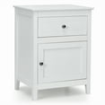 thumbnail image 1 of Costway Nightstand Accent Side End Table Storage Cabinet w/Drawer White, 1 of 11