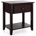 thumbnail image 1 of Costway Nightstand Beside Table Chest Sofa Table End Table Accent Table Espresso, 1 of 11