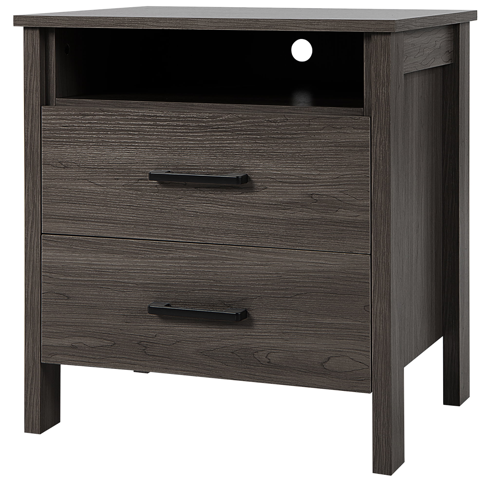 Costway Nightstand Drawers Rustic Side End Table Storage