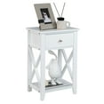 thumbnail image 1 of Costway Nightstand Sofa Side End Table with Drawer & Shelf Bedroom Furniture White, 1 of 9