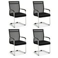 thumbnail image 1 of Costway Office Guest Chairs Set of 4 with Metal Sled Base & Armrests Mesh Reception Chair, 1 of 8