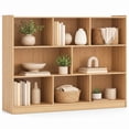thumbnail image 1 of Costway Open 3-tier Gray Wooden Bookcase Storage Display Cabinet for Living Room, Oak Yellow, 1 of 10