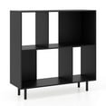 thumbnail image 1 of Costway Open Shelf Bookcase Mid Century Modern Cube Bookshelf with 4 Compartments Black, 1 of 10