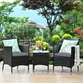 thumbnail image 1 of Costway Outdoor 3 PCS PE Rattan Wicker Furniture Sets Chairs  Coffee Table Garden Gray, 1 of 11