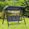 thumbnail image 1 of Costway Outdoor 3-Seat Porch Swing with Adjust Canopy and Cushions Gray, 1 of 10