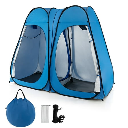 Costway Outdoor 7.5FT Portable Pop Up Shower Privacy Tent Dressing Changing Room Camping Navy
