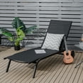 thumbnail image 1 of Costway Outdoor Adjustable Chaise Lounge Patio 6-Position Recliner with Wheels Black, 1 of 7
