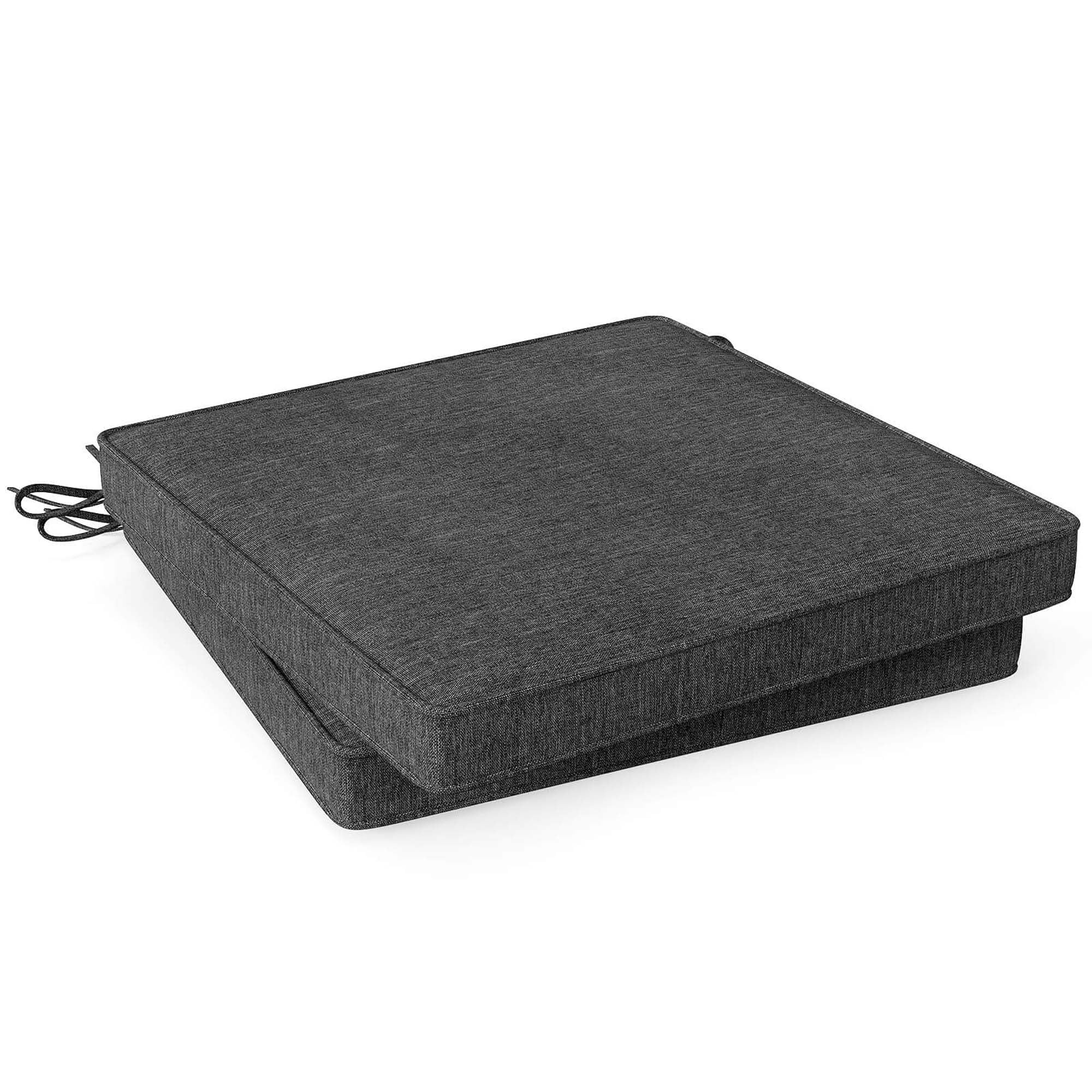 Costway Outdoor Chair Cushion Set of 2 Waterproof Fade-Resistant Olefin Seat Cushions Gray