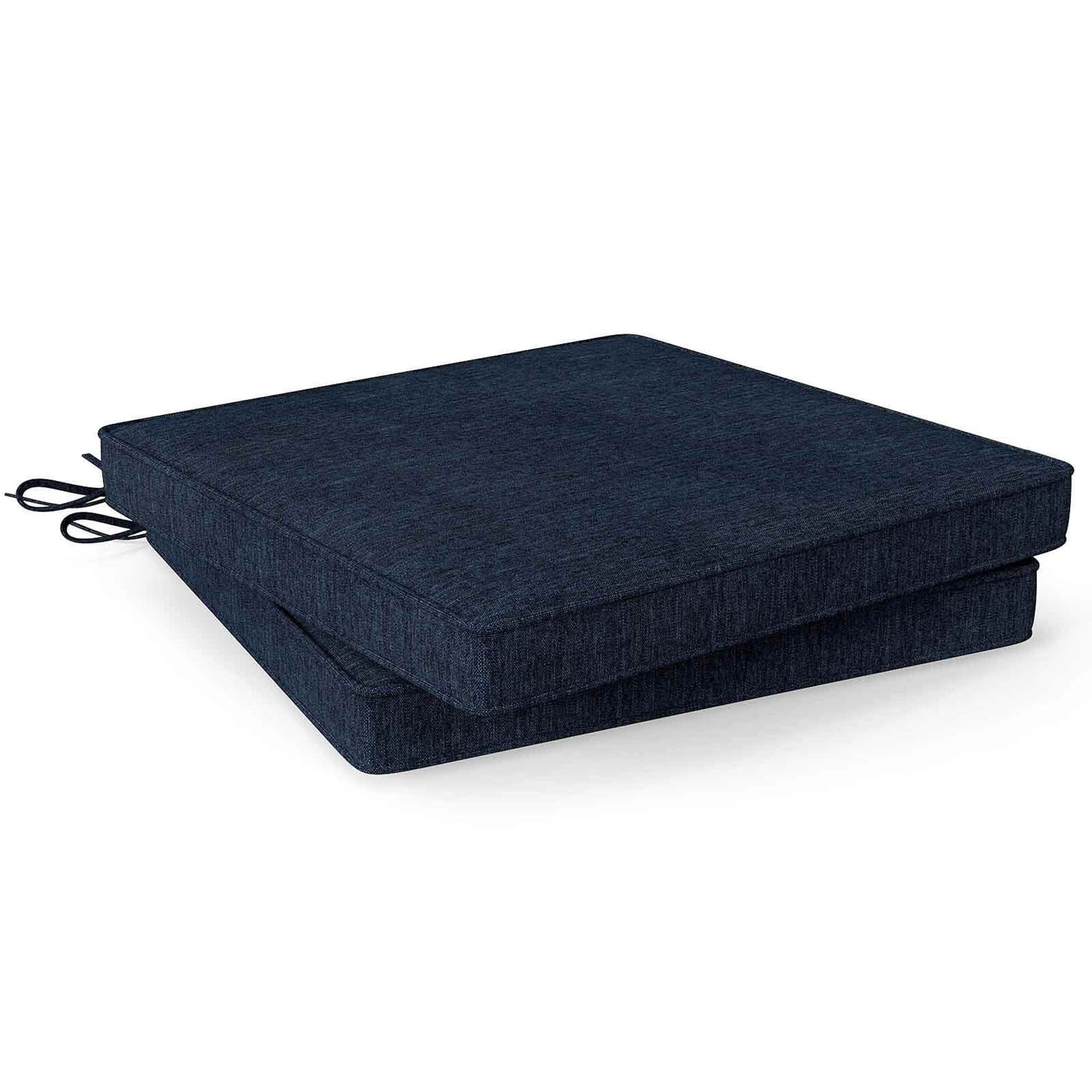 Costway Outdoor Chair Cushion Set of 2 Waterproof Fade-Resistant Olefin Seat Cushions Navy
