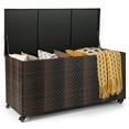 thumbnail image 1 of &nbsp;Costway 96 Gallon Patio Rattan Storage Deck Box Container Garden Liner Wheels Mix Brown, 1 of 10