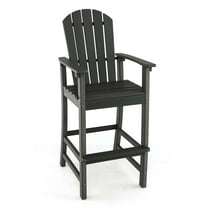 Costway Outdoor HDPE Bar Height Stool Patio Tall Chair Armrest Footrest All Weather