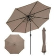 thumbnail image 1 of Costway Outdoor Heavy Duty Market Umbrella with Tilt Mechanism Crank Handle 8 Sturdy Ribs Tan, 1 of 10