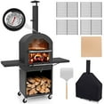 thumbnail image 1 of Costway Outdoor Pizza Oven Wood Fired Pizza Oven with Protective Cover 12" Pizza Stone, 1 of 10