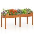 thumbnail image 1 of Costway Outdoor Raised Garden Bed with Legs 73x23x30in Wood Planter Box with Divider Panel Brown, 1 of 10