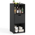 thumbnail image 1 of Costway Outdoor Storage Cabinet with Storage Shelves & Removable Drawer for Porch Black, 1 of 9