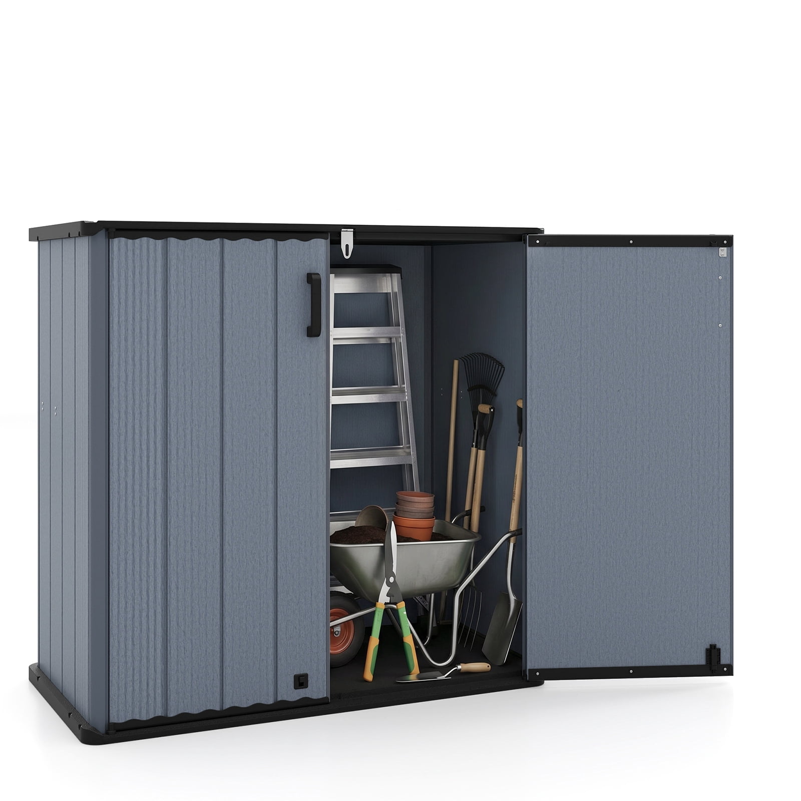Weather Storage Box Costway Outdoor Storage Shed, 23.5 Cu.ft All-Weather Storage Box with ...