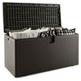 thumbnail image 1 of Costway Outdoor Waterproof 100 gal HDPE and Metal Storage Deck Box, Brown, 1 of 10