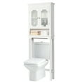 thumbnail image 1 of Costway Over The Toilet Bathroom Space Saver Carved Top Toilet Rack w/ Adjustable Shelf, 1 of 11
