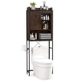 thumbnail image 1 of Costway Over-The-Toilet Storage Cabinet Bathroom Organizer w/ Sliding Barn Door Espresso, 1 of 9