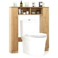 thumbnail image 1 of Costway Over The Toilet Storage Cabinet Double Door Bathroom Toilet Storage Organizer Natural, 1 of 10
