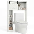 thumbnail image 1 of Costway Over the Toilet Bathroom Storage Cabinet with Sliding Barn Door & Shelves White, 1 of 10