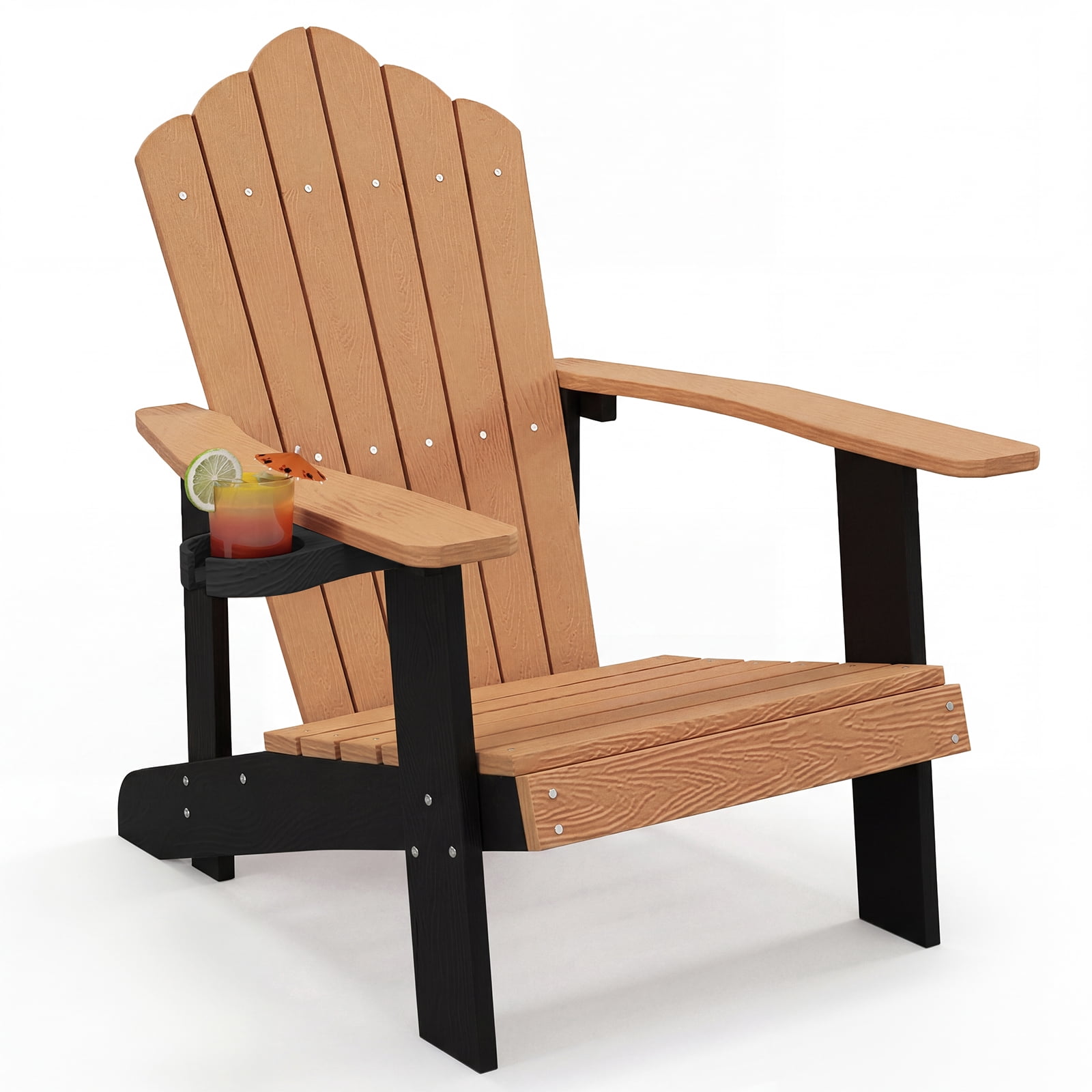 Costway Kids Adirondack Chair, HIPS Plastic, 380LBS, Cup Holder