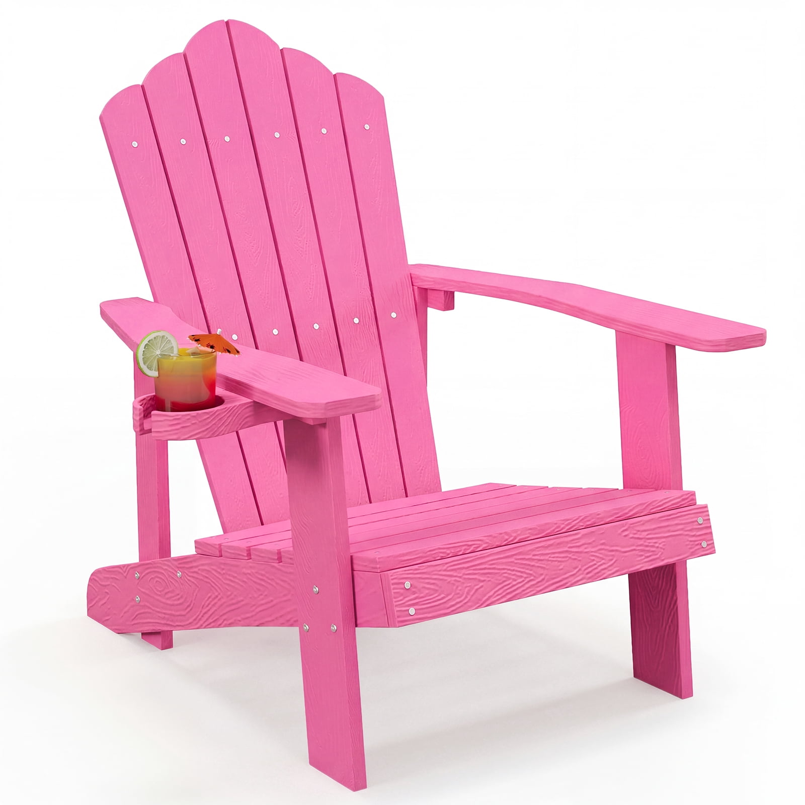 Costway Kids Adirondack Chair, HIPS Plastic, 380LBS, Cup Holder