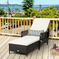 thumbnail image 1 of Costway PE Rattan Chaise Lounge Chair Armrest Recliner Adjustable Pillow, 1 of 11