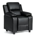 thumbnail image 1 of Costway PU Leather Kids Recliner with Armrest & Headrest Lounge Black, 1 of 10
