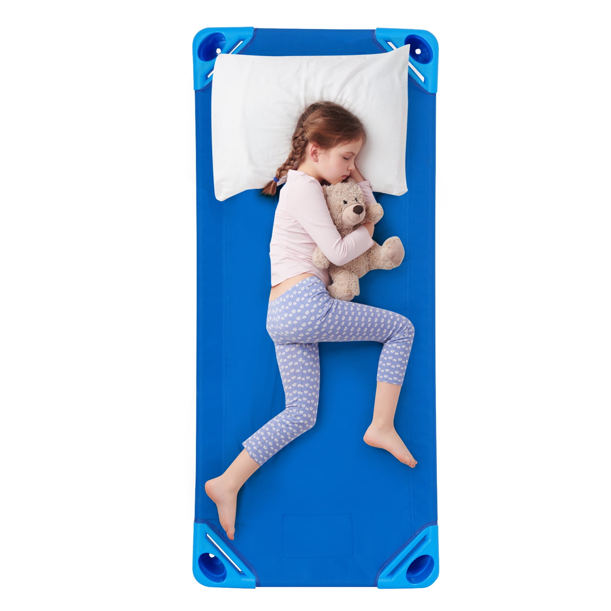 Costway 6-Pack Stackable Naptime Cot for Preschool Children, 52'' L x 23'' W, Foldable & Comfy Daycare Rest Mat