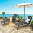 thumbnail image 1 of Costway Patio 2 PCS Folding Chaise Lounge Chair Outdoor Portable Reclining Lounger Black, 1 of 9