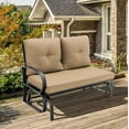thumbnail image 1 of Costway Patio 2-Person Glider Bench Rocking Loveseat Cushioned Armrest Beige, 1 of 8
