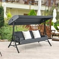 thumbnail image 1 of Costway Patio 3-Seat Porch Canopy Swing Converting Grey Cushion Pillow Adjust, 1 of 10
