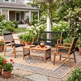 thumbnail image 1 of Costway Patio 4pcs Acacia Wood Conversation Table & Chair Set Hand-Woven Rope Outdoor, 1 of 10
