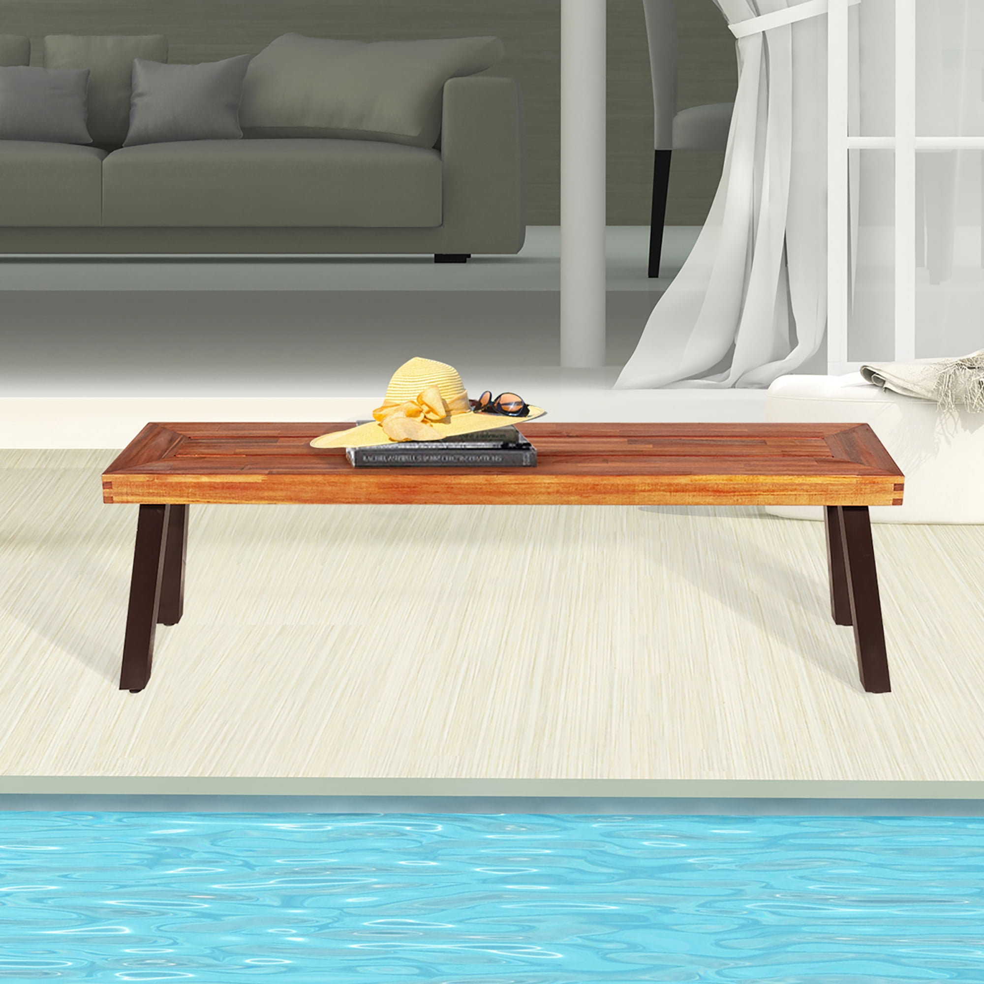 Free Shipping! Costway Patio Acacia Wood Dining Be