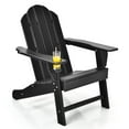 thumbnail image 1 of Costway Patio Adirondack Chair Weather Resistant Garden Deck W/Cup Holder Black, 1 of 7