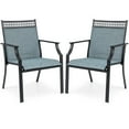 thumbnail image 1 of Costway Patio Chairs Set of 2 with All Weather Breathable Fabric High Backrest Blue, 1 of 9
