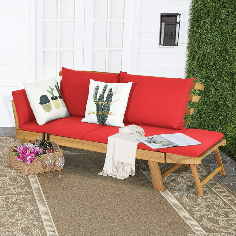 Thick outdoor cushions for extra comfort while relaxing on the