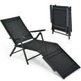 thumbnail image 1 of Costway Patio Folding Chaise Lounge Chair Outdoor Portable Reclining Lounger Beach Black, 1 of 8